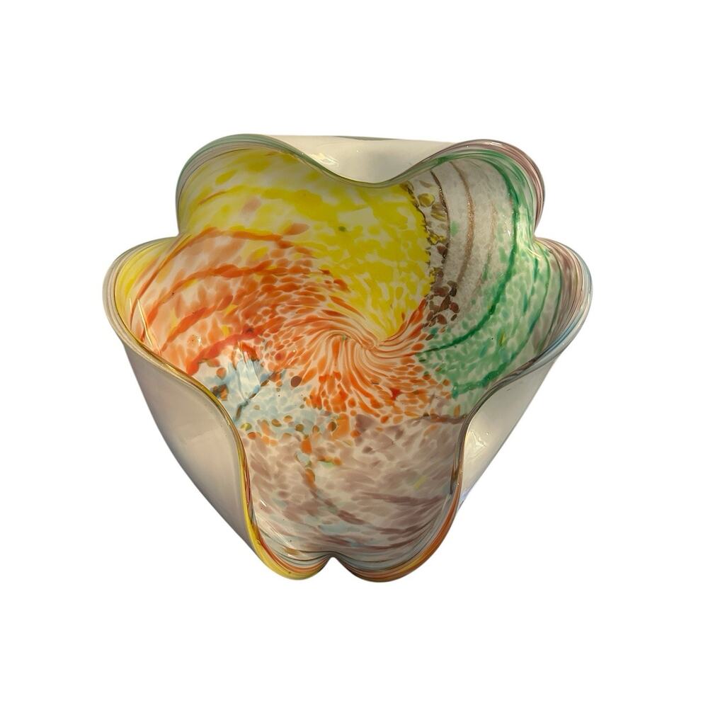 Murano Art Glass Vintage 1950’s Candy Bowl by Aureliano Toso Tutti-frutti Gold
